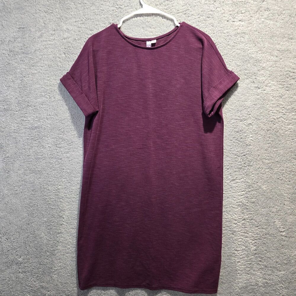 Womens Casual Dress M Burgundy USA Made Oversized Lagenlook Wine Boxy‎